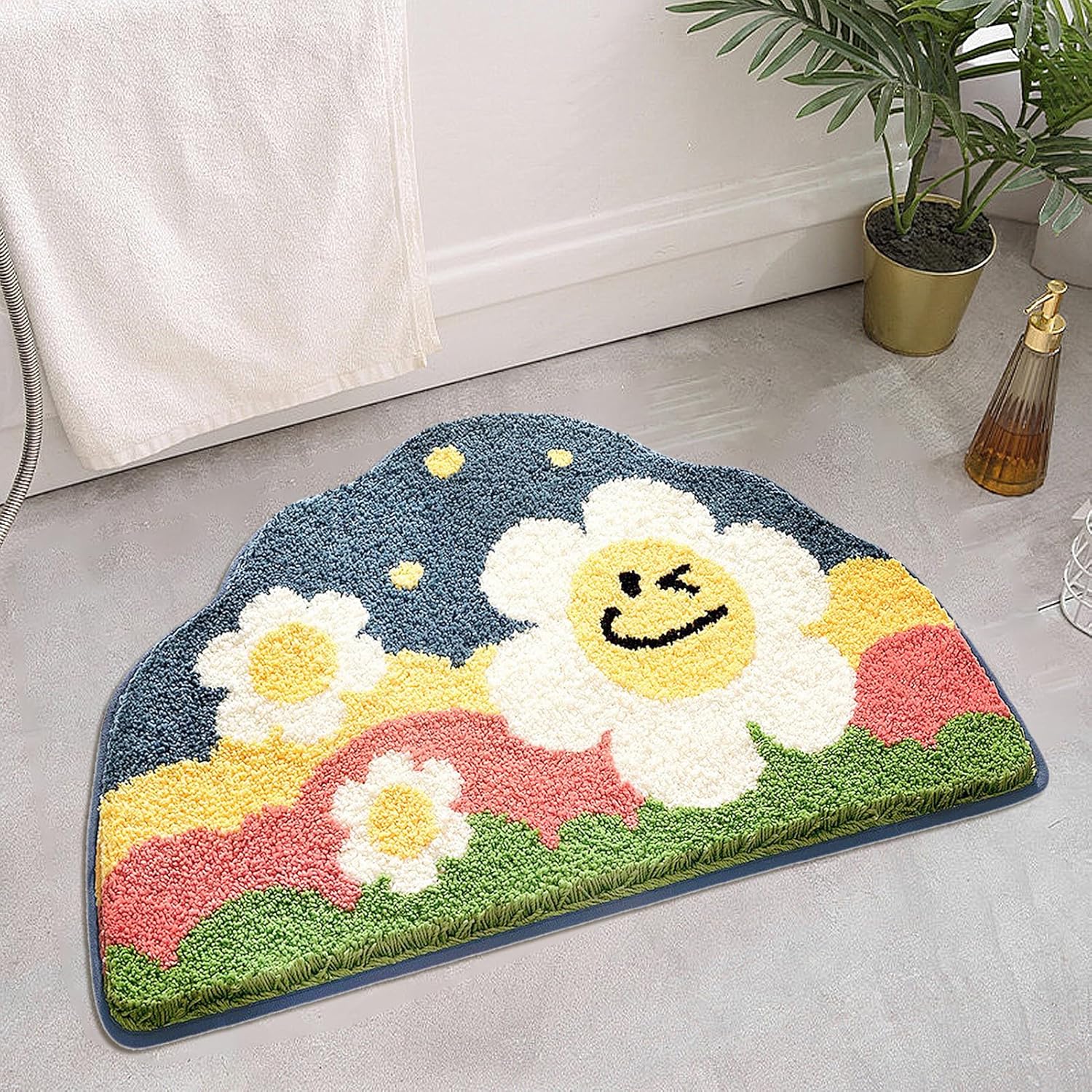 Soft Thick Microfiber Bath Mat with Non Slip Design