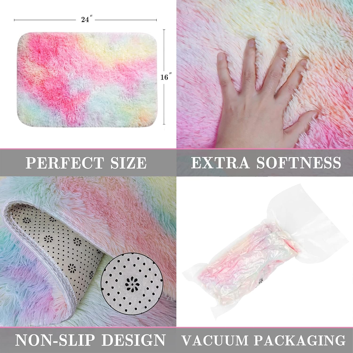 ConCus-T Rainbow Bath Mat Set 24 x 16
