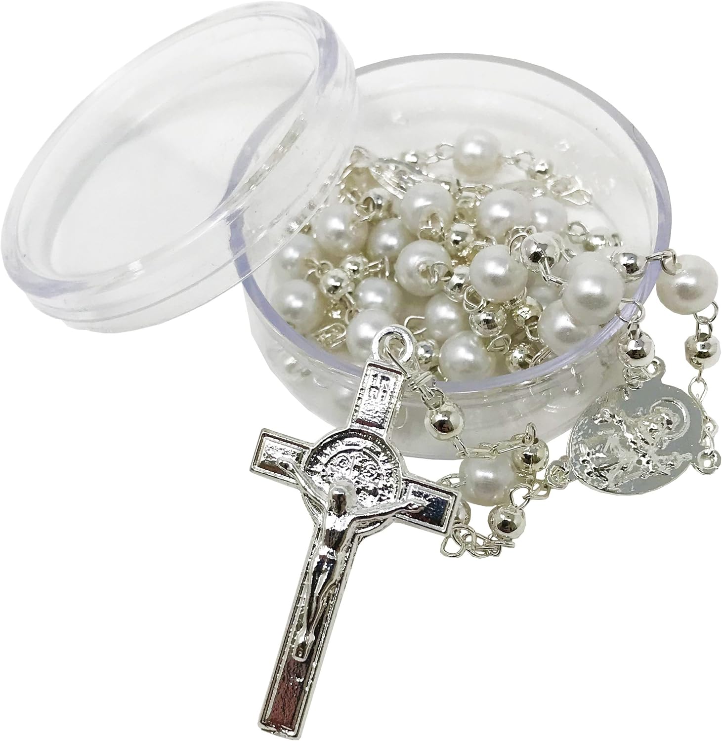 Arcangeles Mexicanos Baptism Candle Set with Wooden Box and Towel