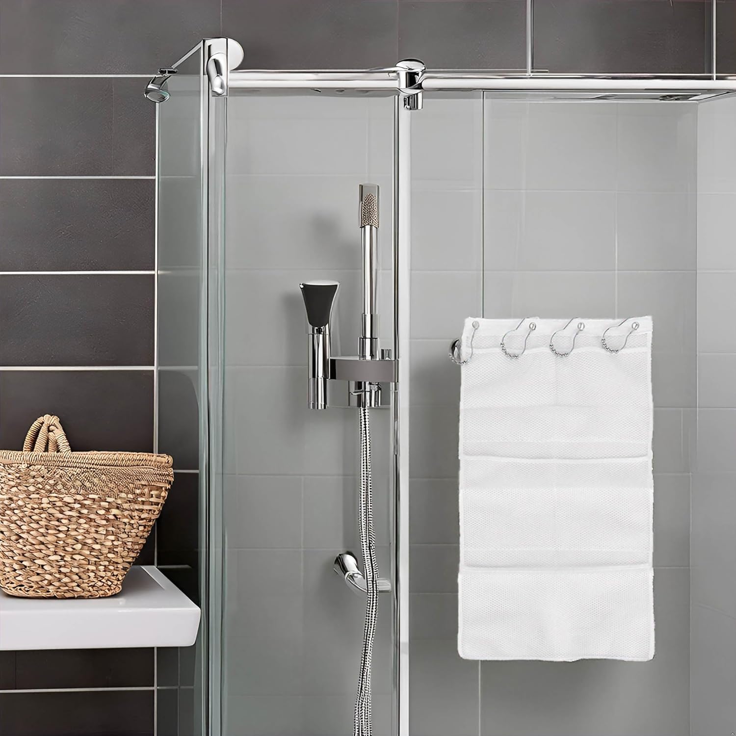 6 Pockets Shower Caddy with Quick Drying Mesh