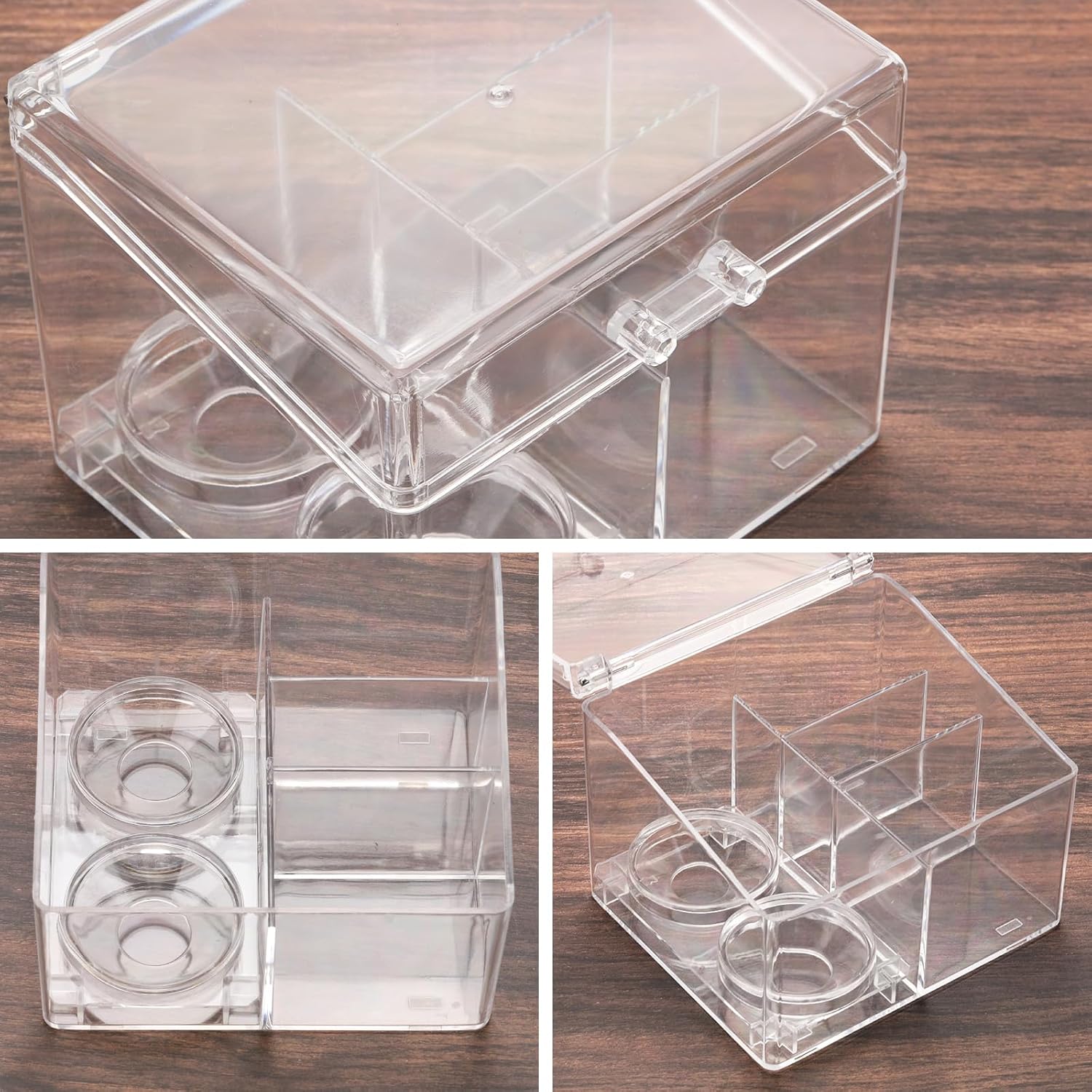 4-Grid Qtip Holder Organizer for Cotton Pads and Makeup Tools