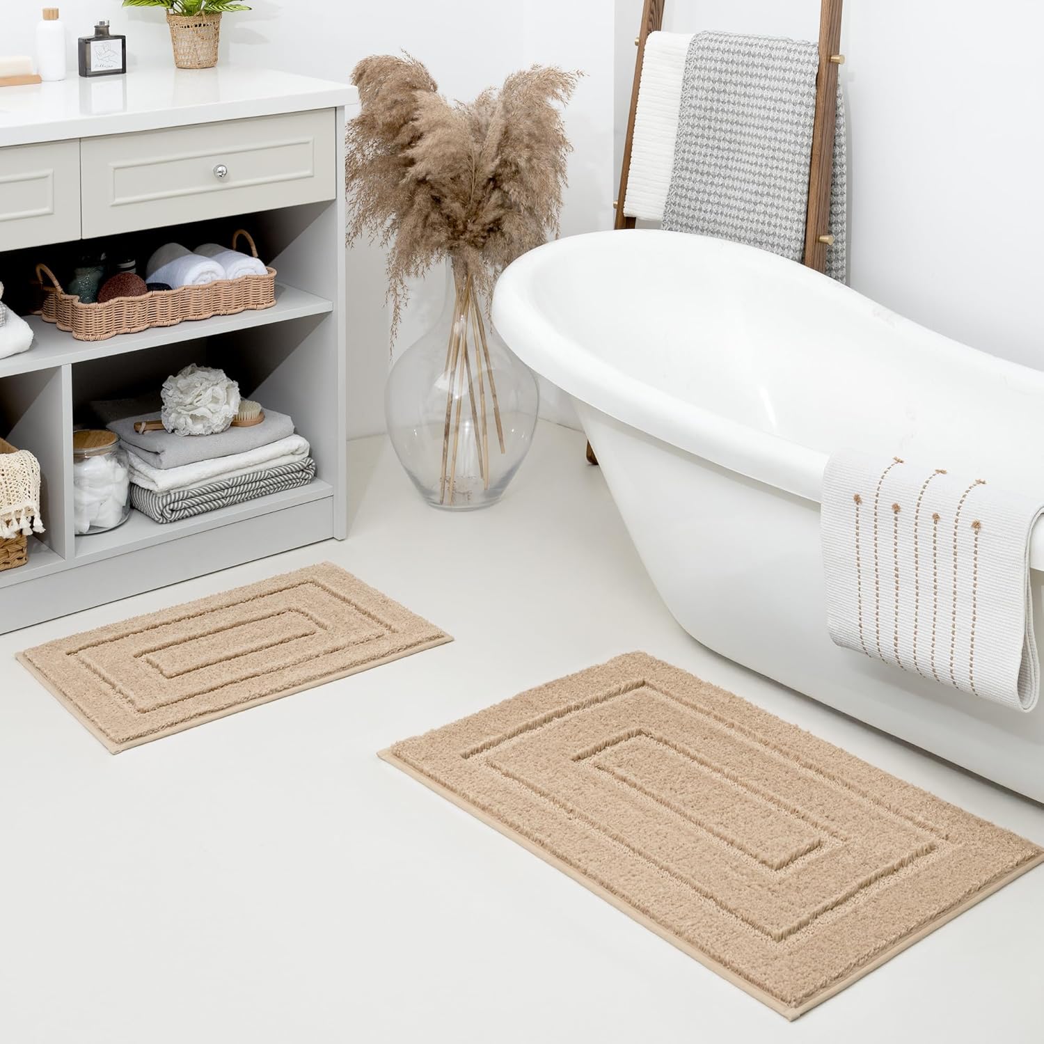 GRANNY SAYS 2-Piece Bath Rug Set Non-Slip Washable