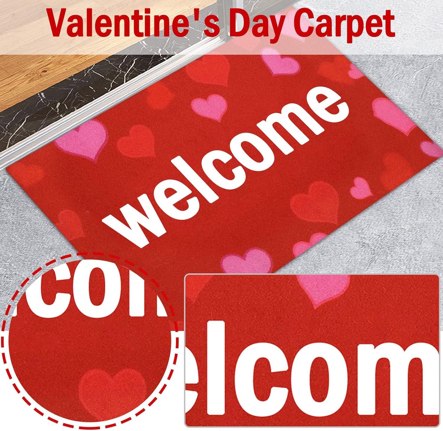 Valentines Day Retro Non Slip Bath Mat with Colored Gnomes