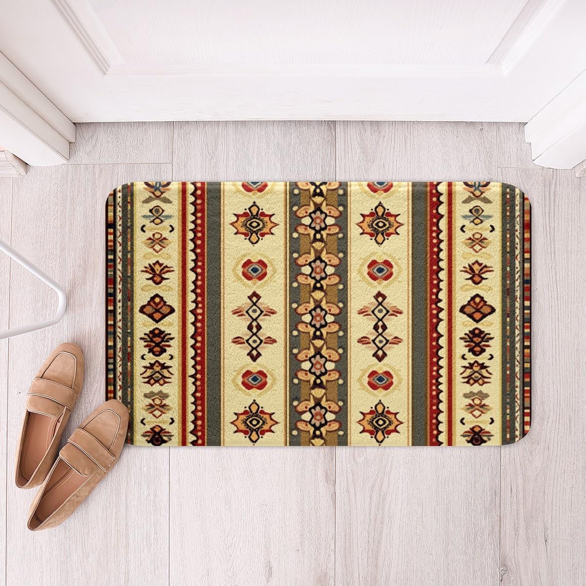 Feelyou Striped Boho Bath Rug 16x24