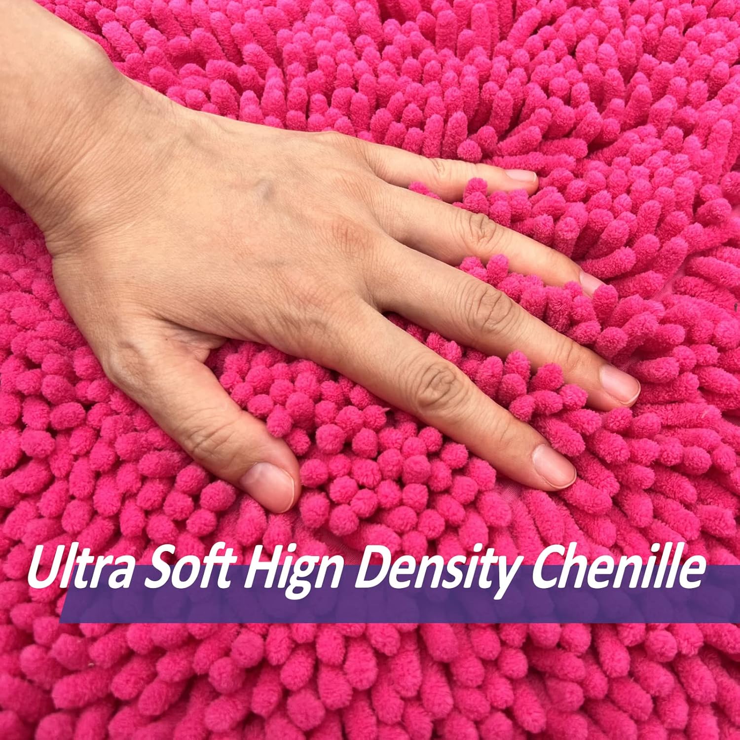 RUN HELIX Deep Pink Plush Bath Set 3 Piece 1