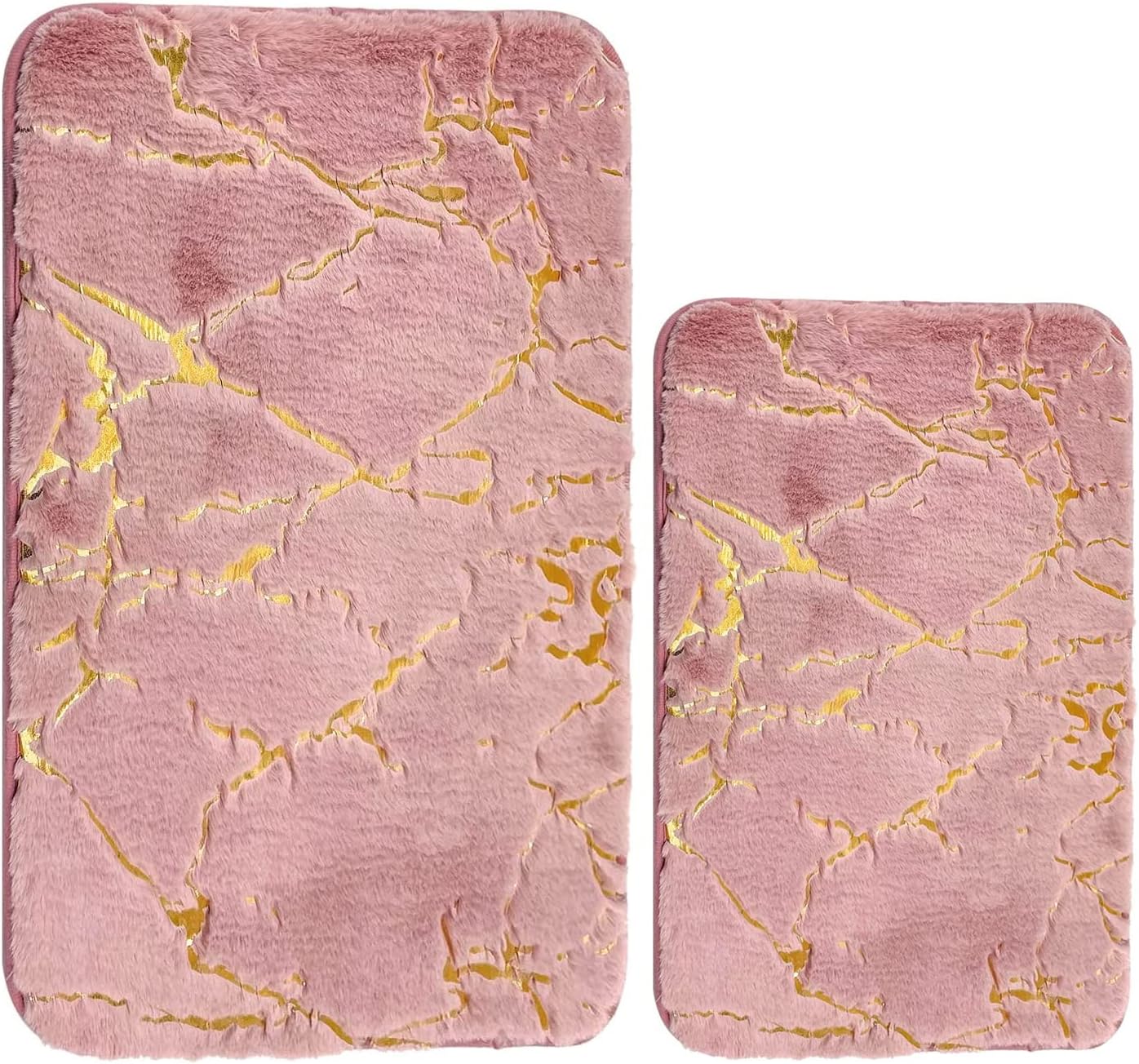 Eanpet Set of 2 Marble Nonslip Bathroom Rugs