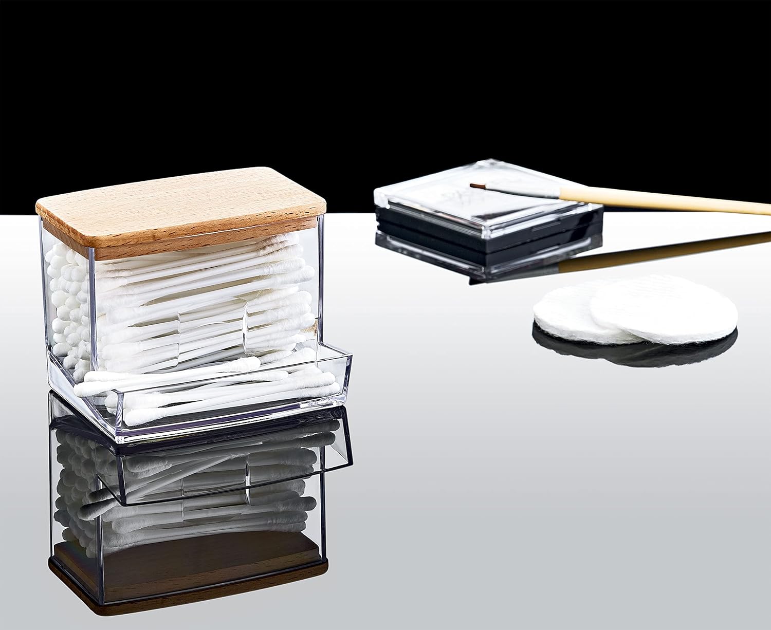 Boxup Bathroom Organizers - Cotton Swab Holder With Lids