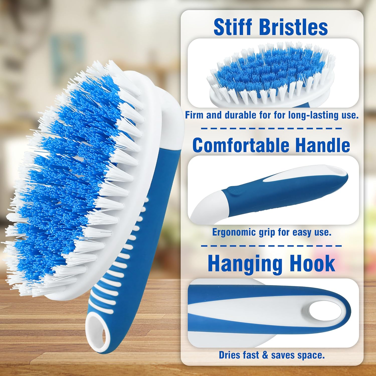 PHYEX 2 Pack Scrub Brushes Stiff Bristles for Multiple Surfaces