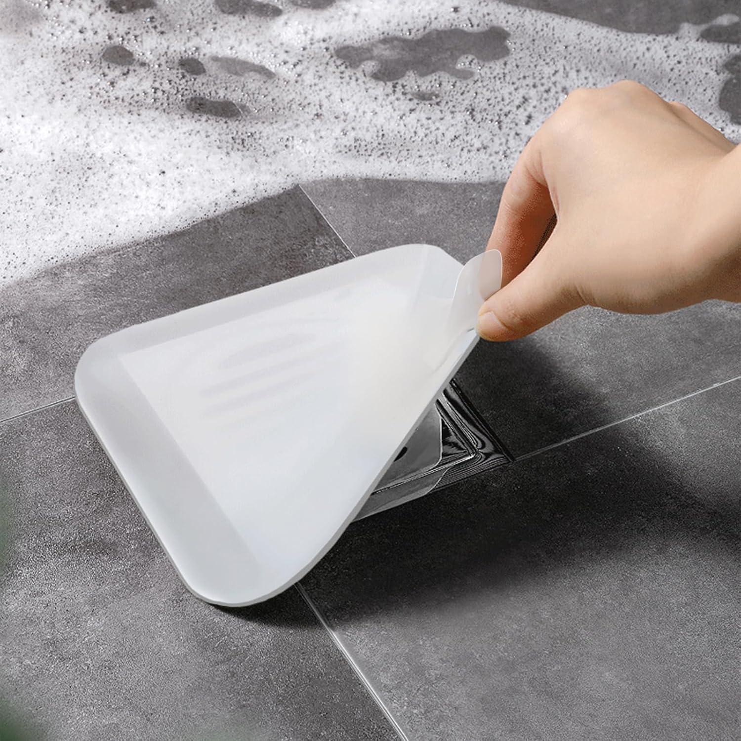 OKeanu Silicone Floor Drain Anti-Odor Mat 2 Pack White