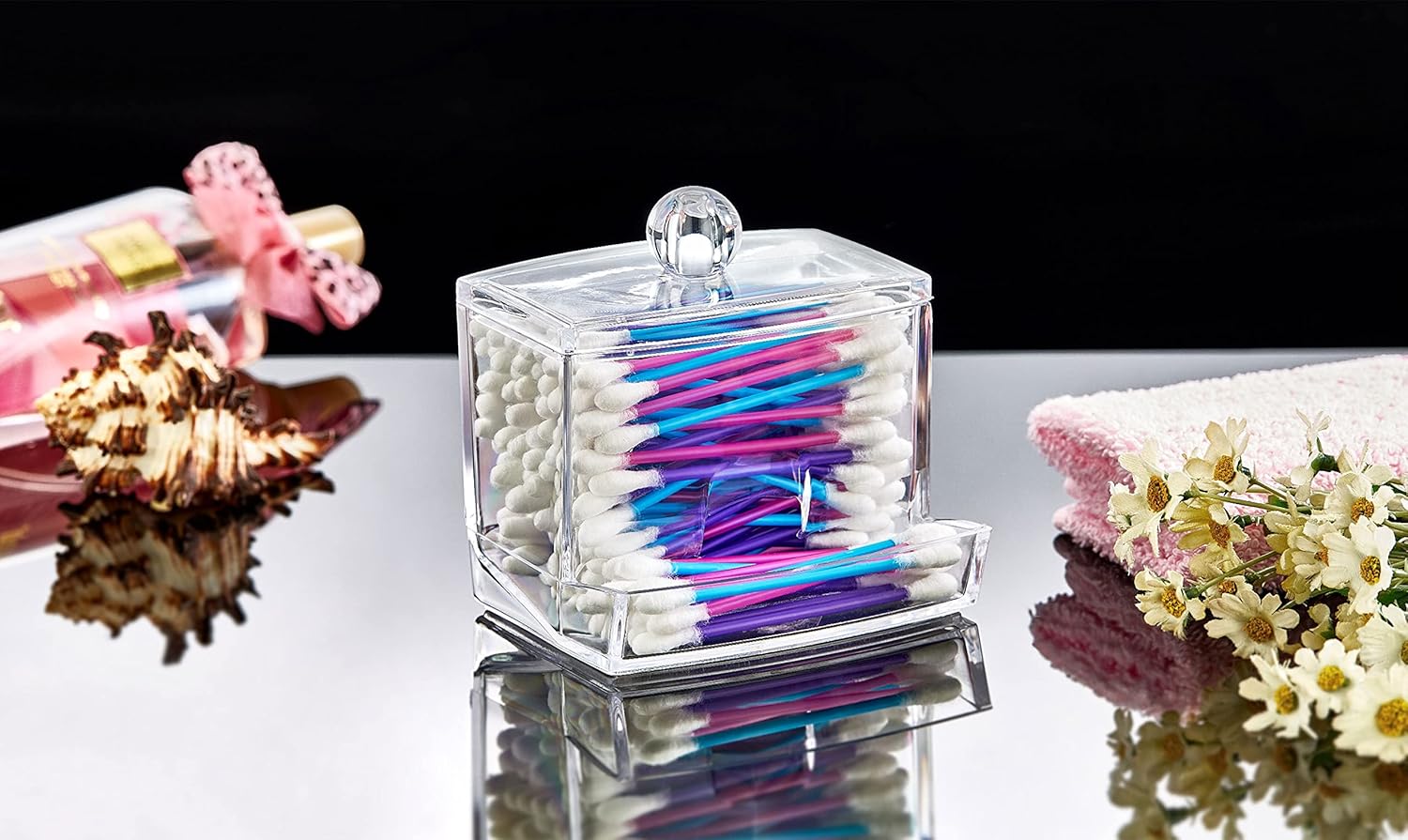 Boxup Bathroom Organizer Storage Set - Cotton Pads Q Tips Holder