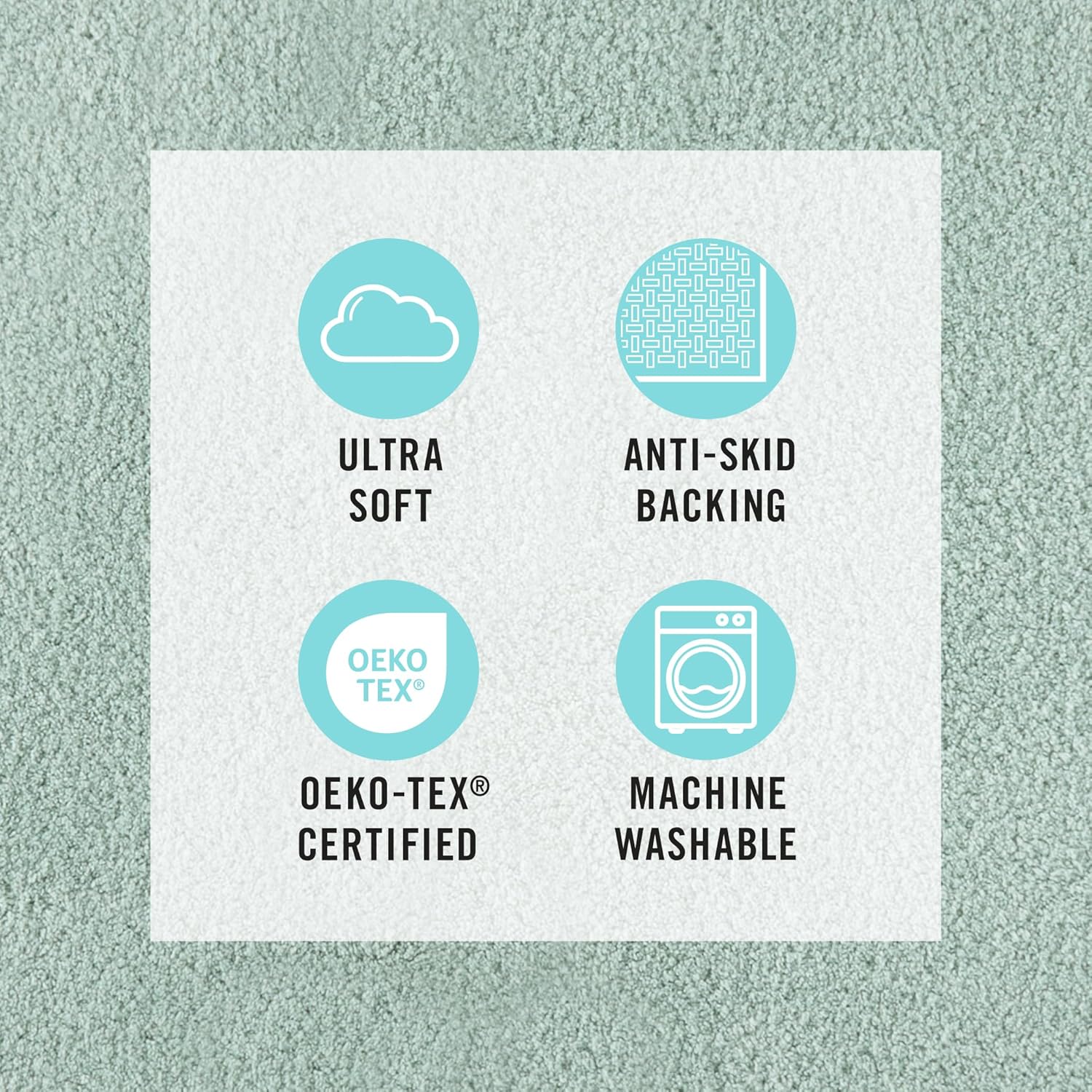 Martha Stewart Drylon Bath Rug - Aqua 17x24 Inches