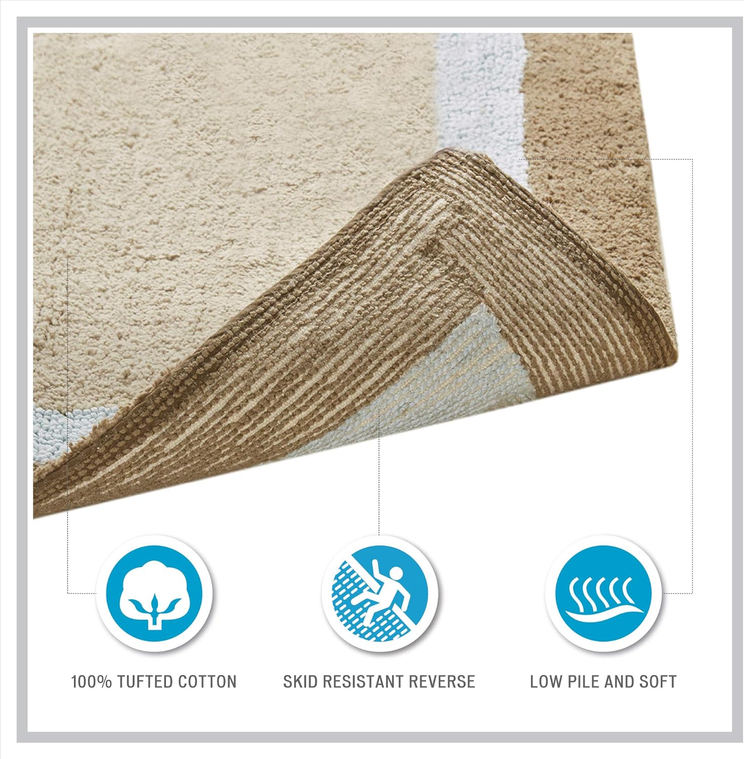 Madison Park Amherst Bath Rug 20x30 Brown Blue
