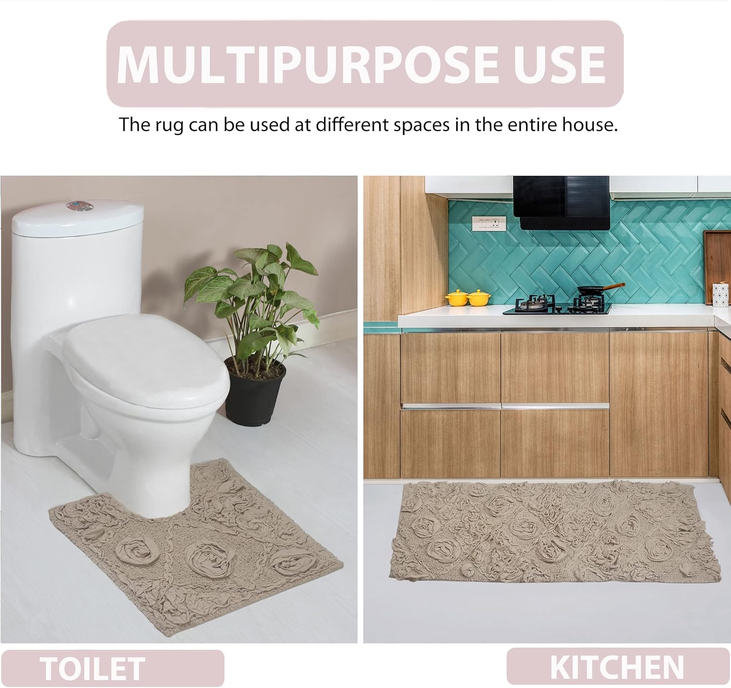Home Weavers Modesto Bath Rug 100 Cotton