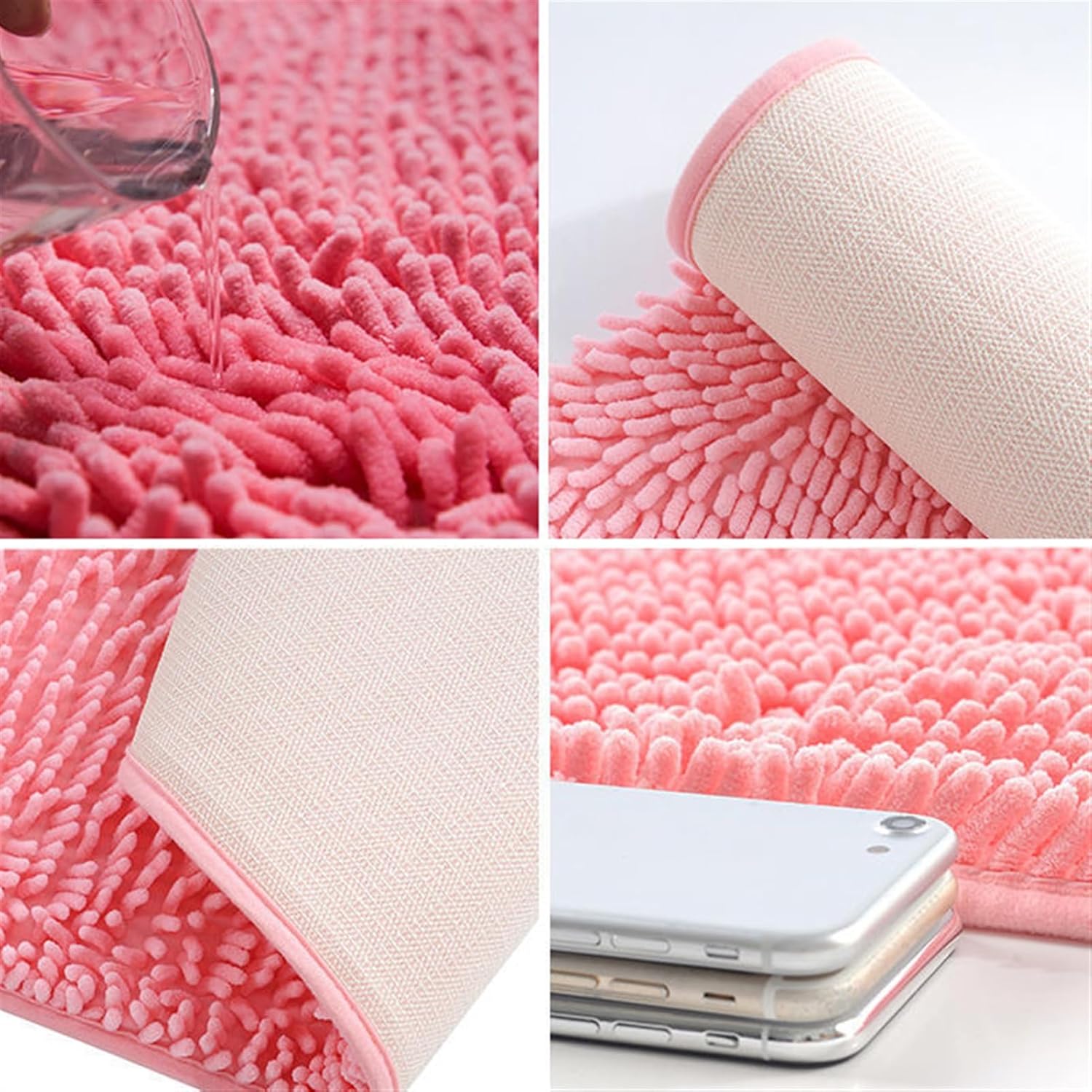 Reyox Thick Chenille Bath Mat Non Slip Fast Dry