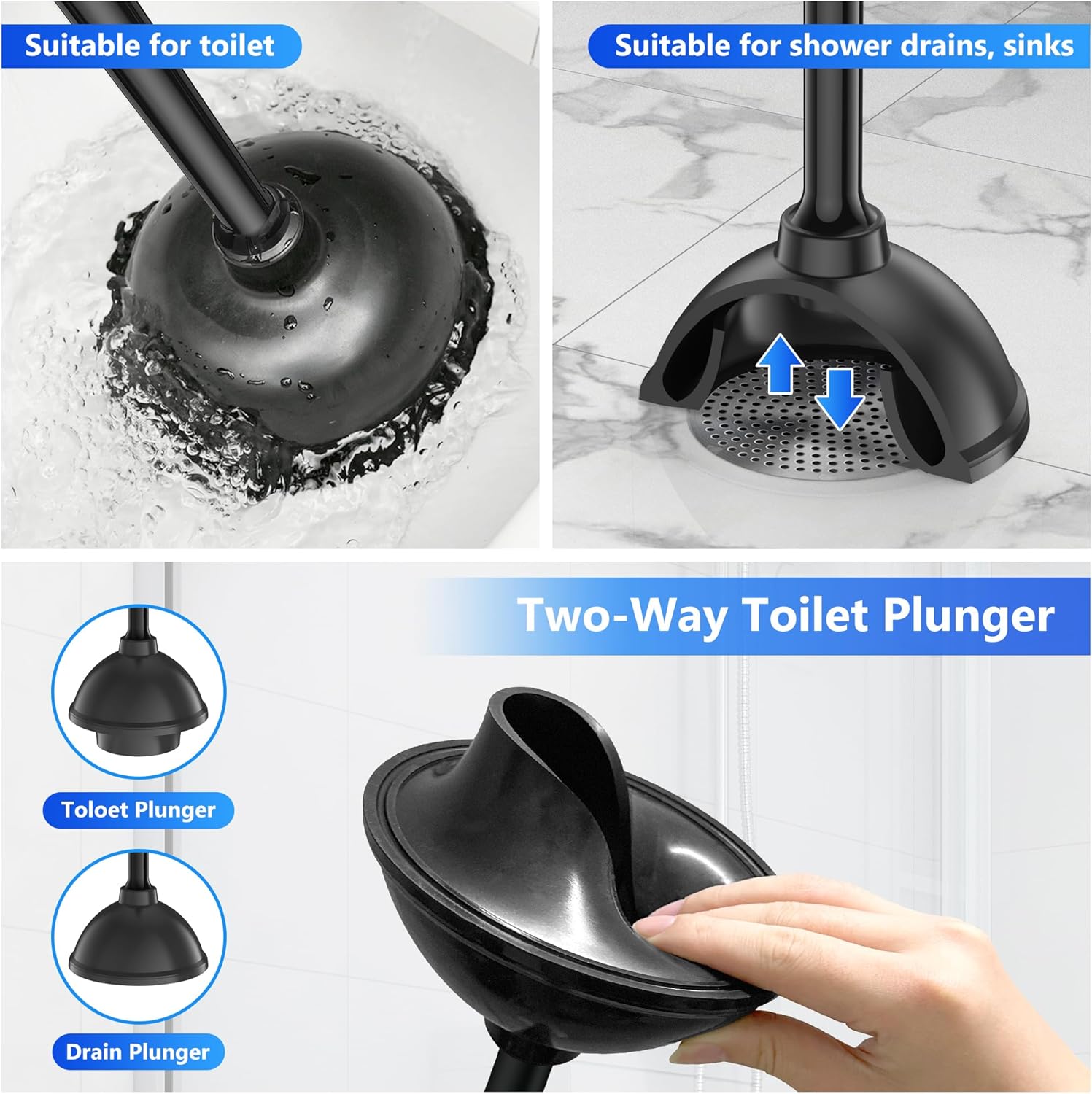 LOVLOY 2-in-1 Toilet Plunger and Brush Set