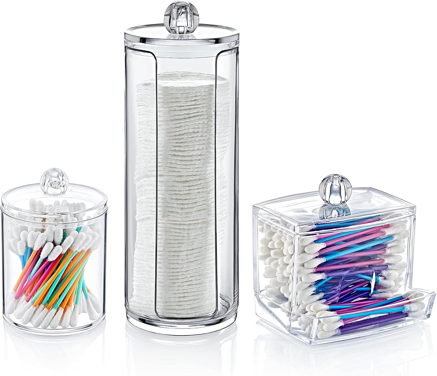 Boxup Bathroom Organizer Storage Set - Cotton Pads Q Tips Holder