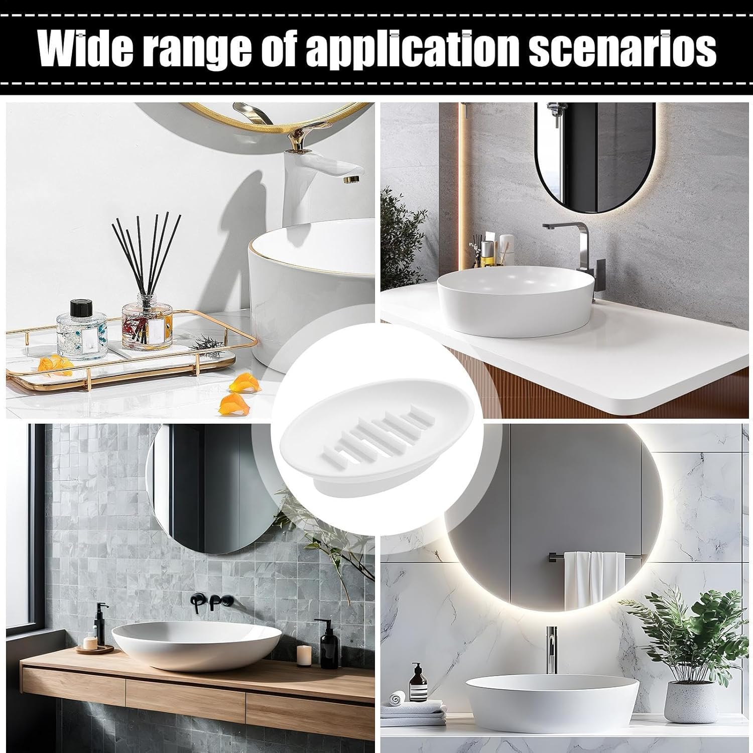 Silicone Soap Dish Holder for Shower and Kitchen