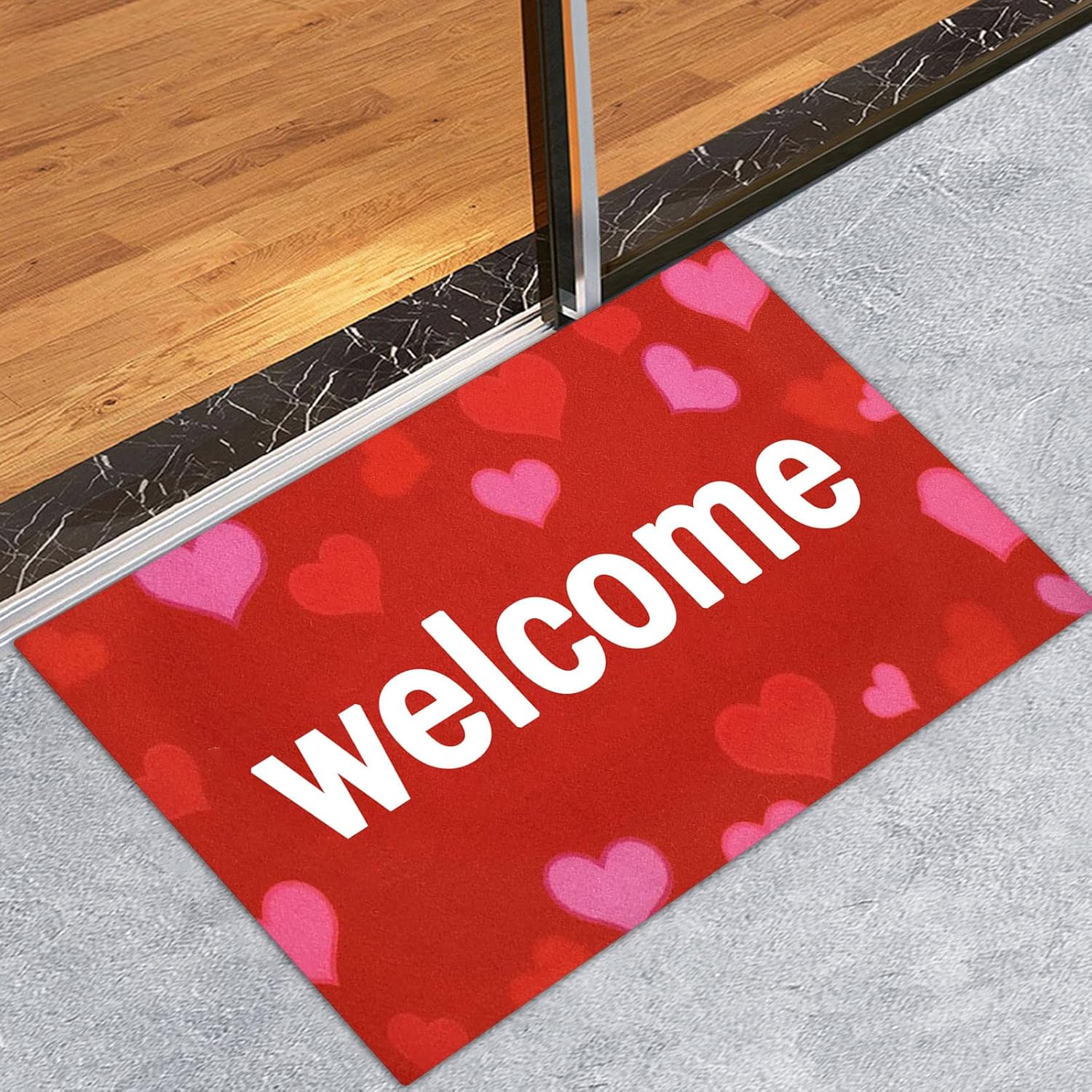 Valentines Day Retro Non Slip Bath Mat with Colored Gnomes
