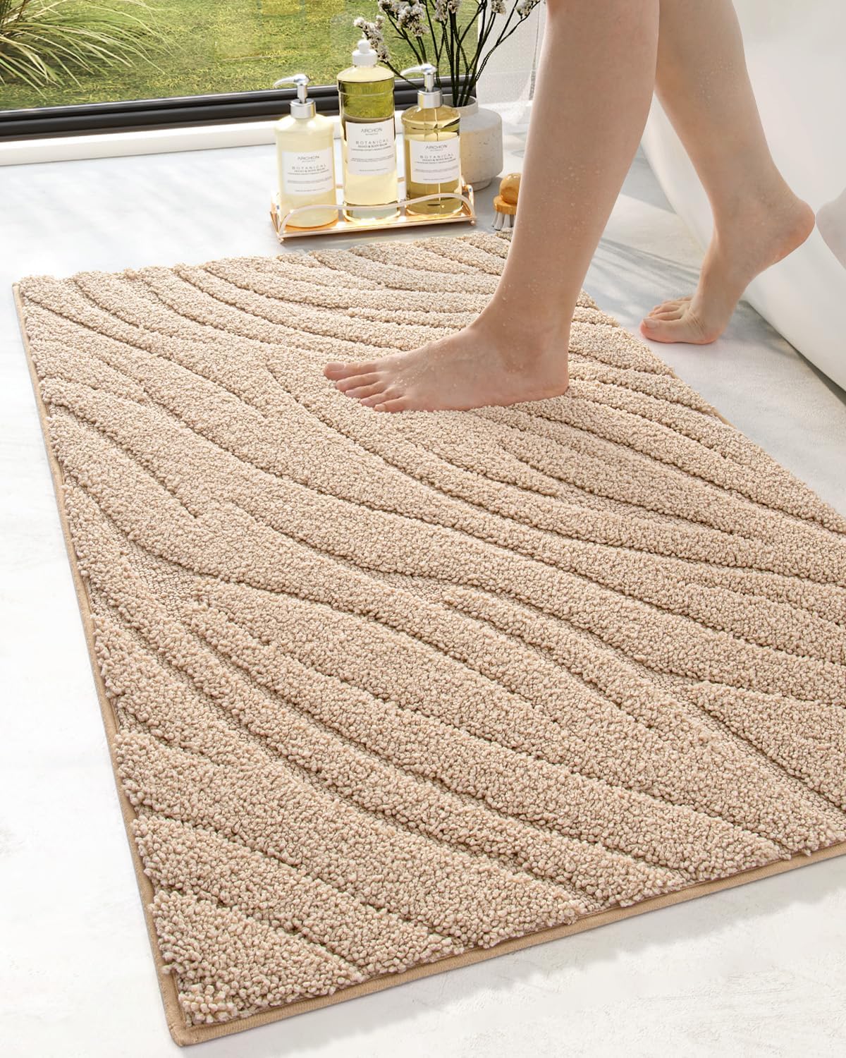 DEXI Bathroom Rug Mat 24x36 Beige