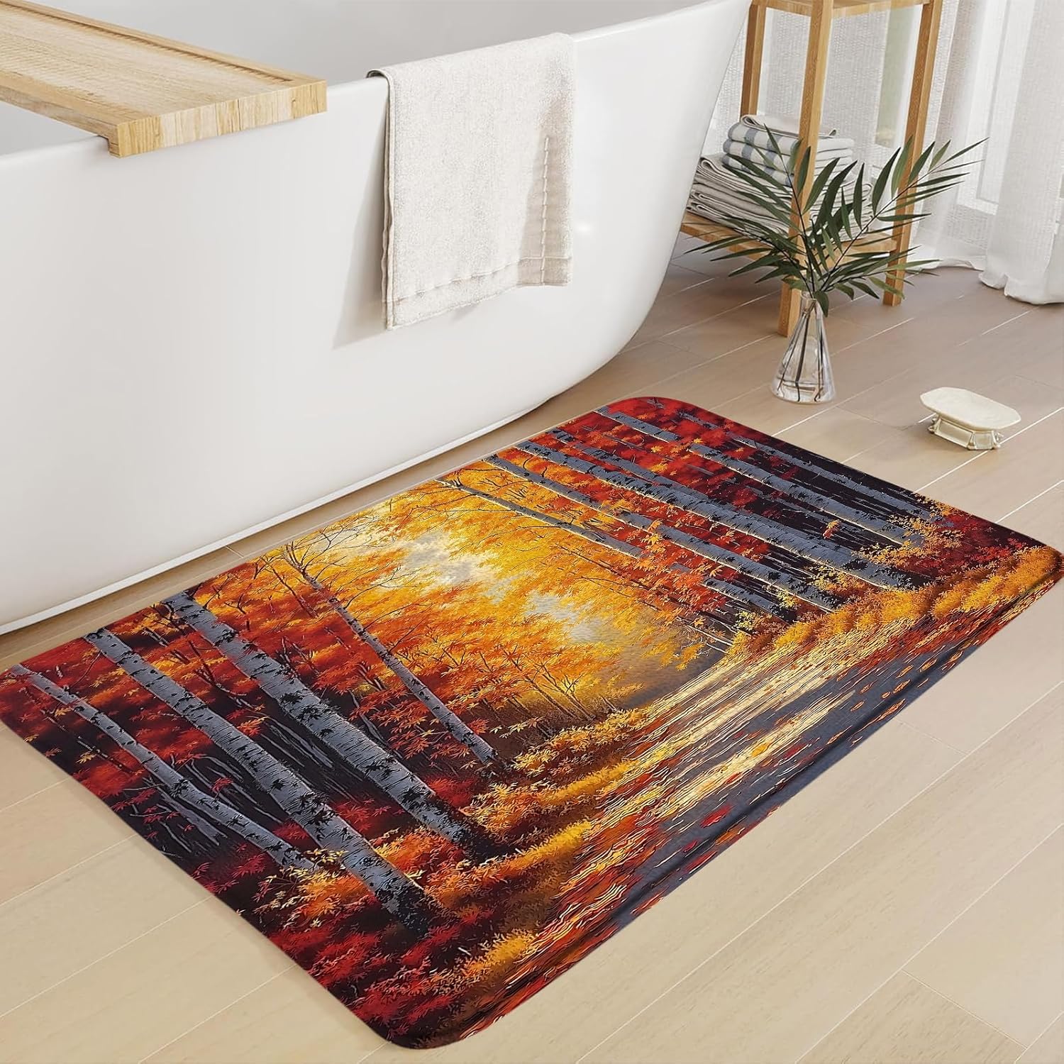 GCTNBJL Rustic Forest Bath Mat 16x24 Inch