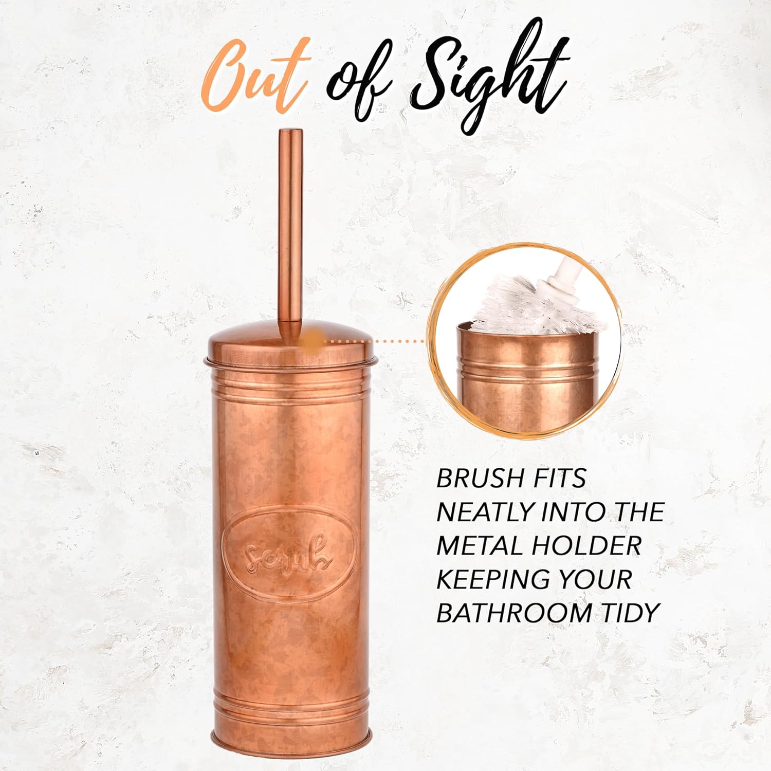 Autumn Alley Copper Toilet Brush and Holder Set