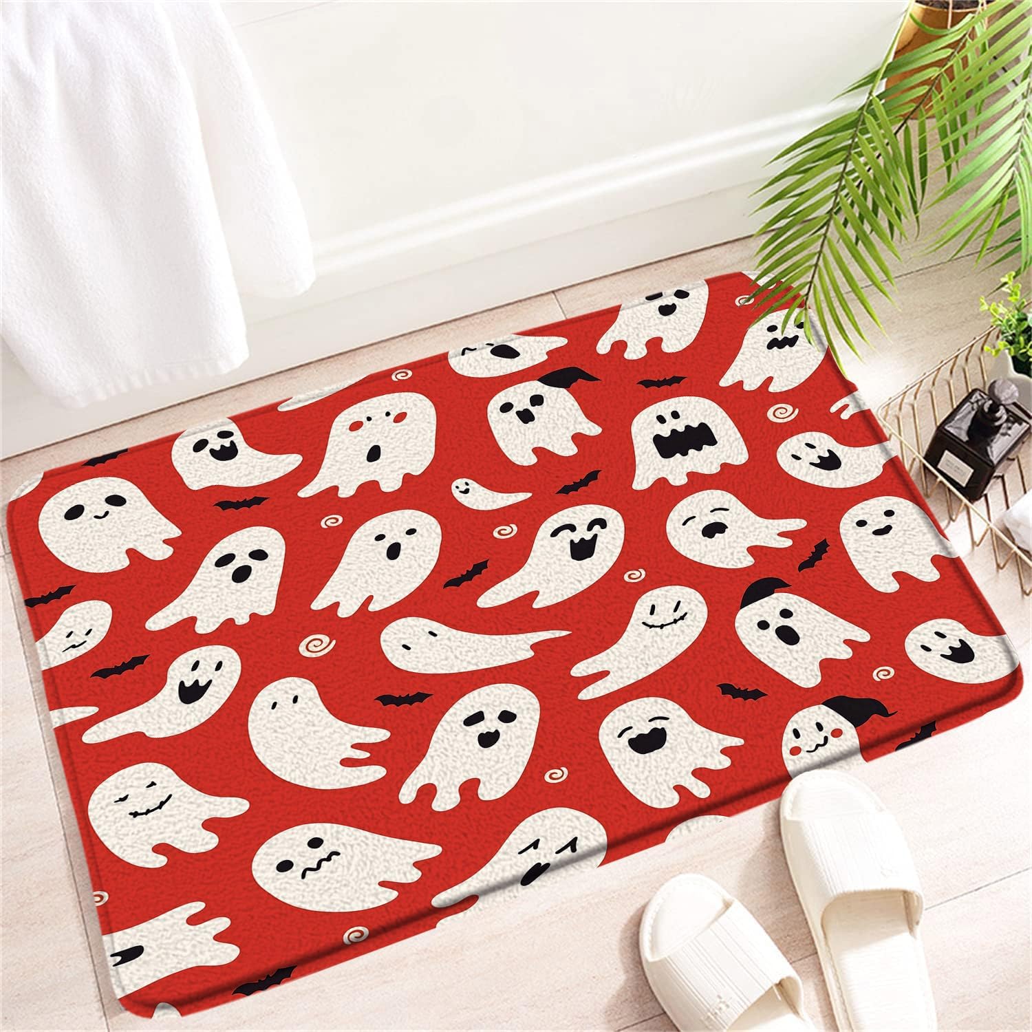 WUASDCS Halloween Ghost Bath Mat 16x24Inch