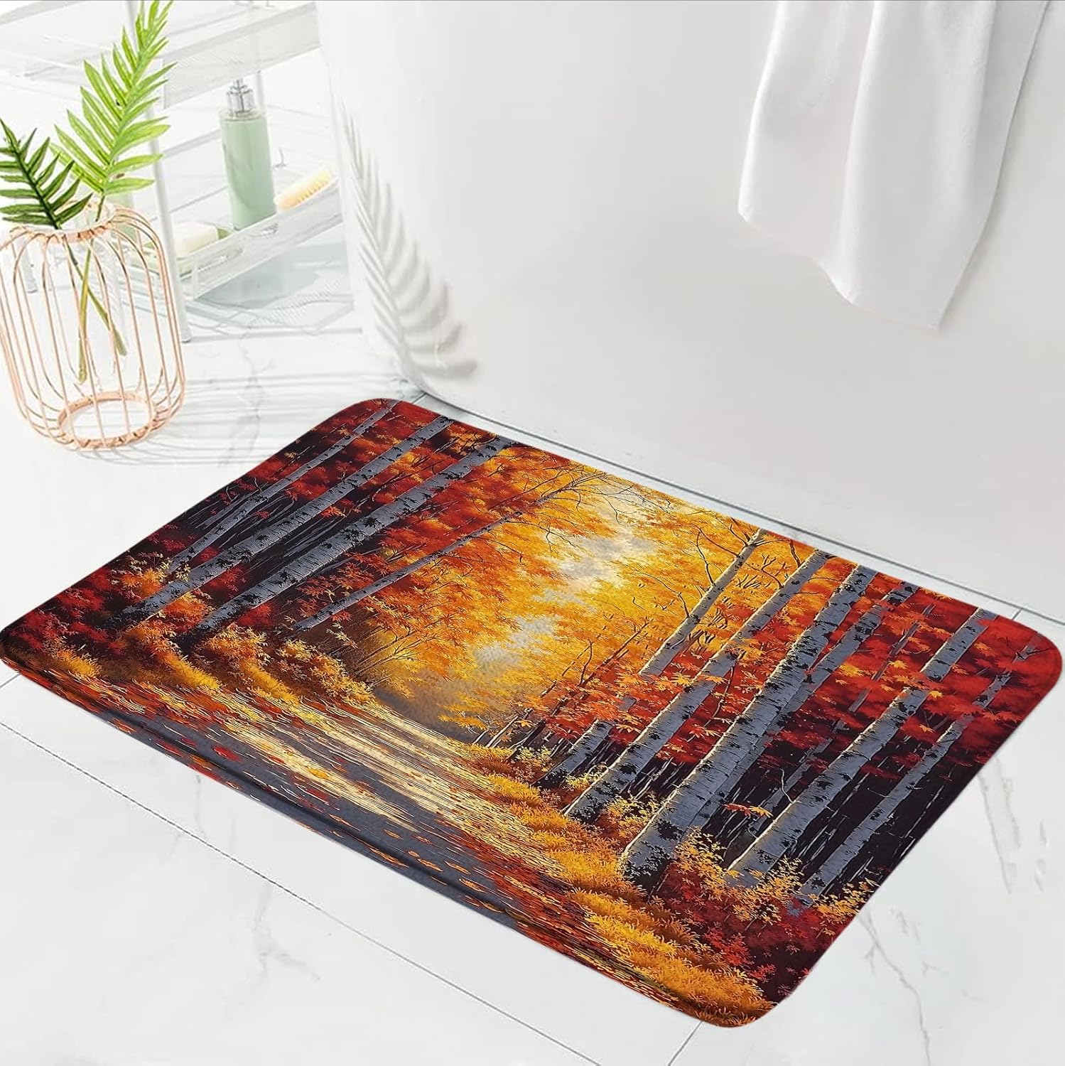 GCTNBJL Rustic Forest Bath Mat 16x24 Inch