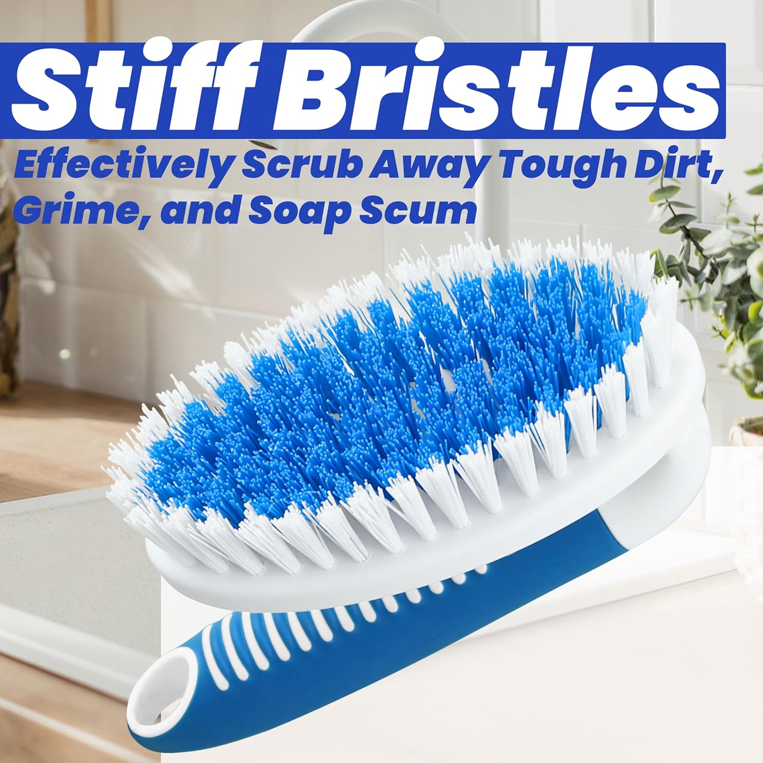 PHYEX 2 Pack Scrub Brushes Stiff Bristles for Multiple Surfaces