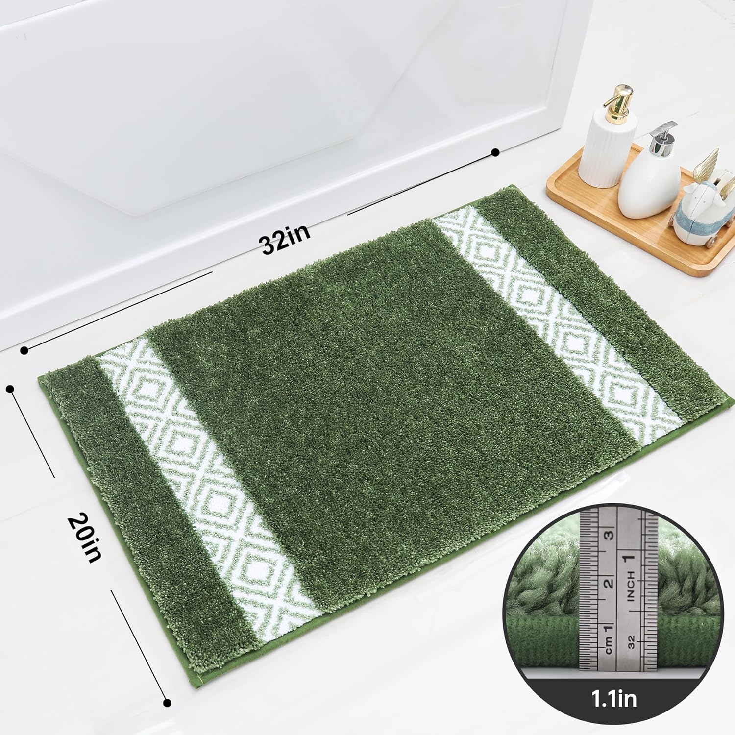 BEQHAUSE 20x32 Bath Rug Non-Slip Absorbent