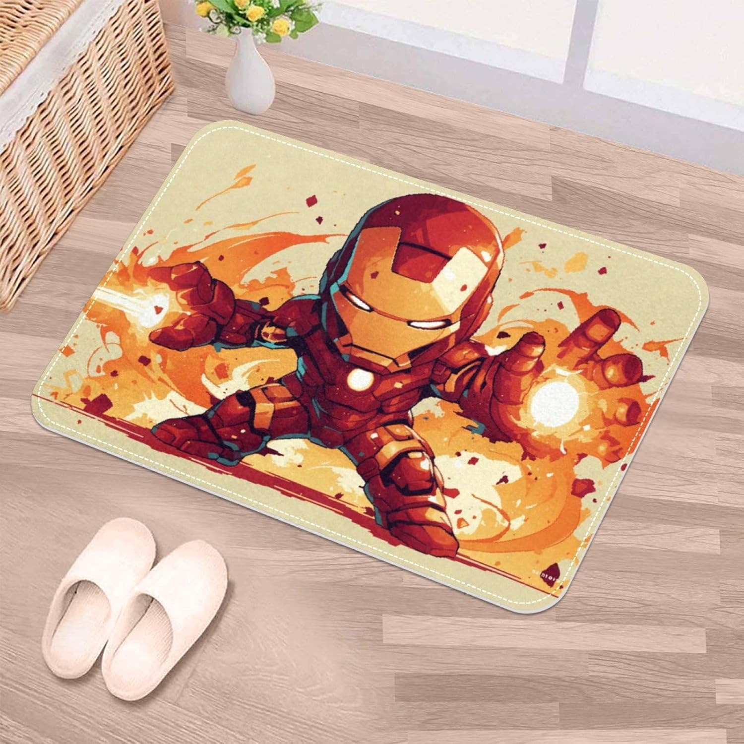 Iron Man Polyester Bath Rug Chair Mat 60x40cm