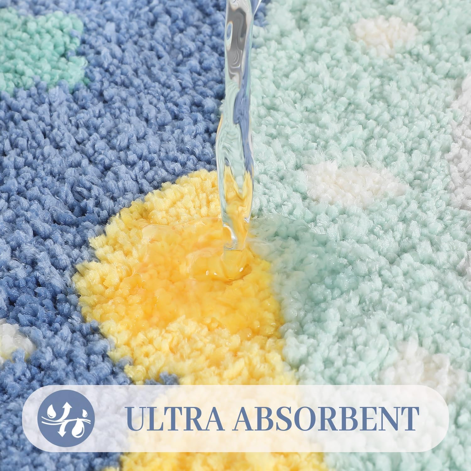 Tyrafry Cute U-Shaped Toilet Rug 20x22 Inches Non Slip Microfiber Bath Mat