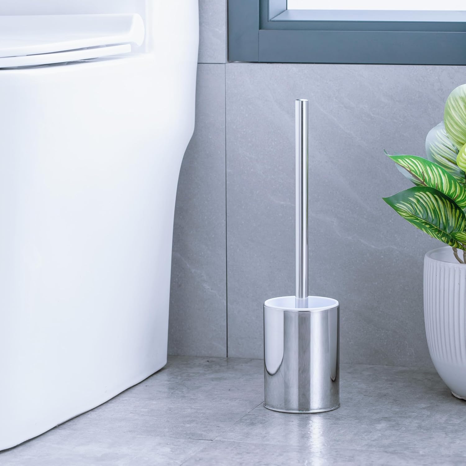 DJLEE Toilet Brush Set 2 Packs with Holder Stainless Steel