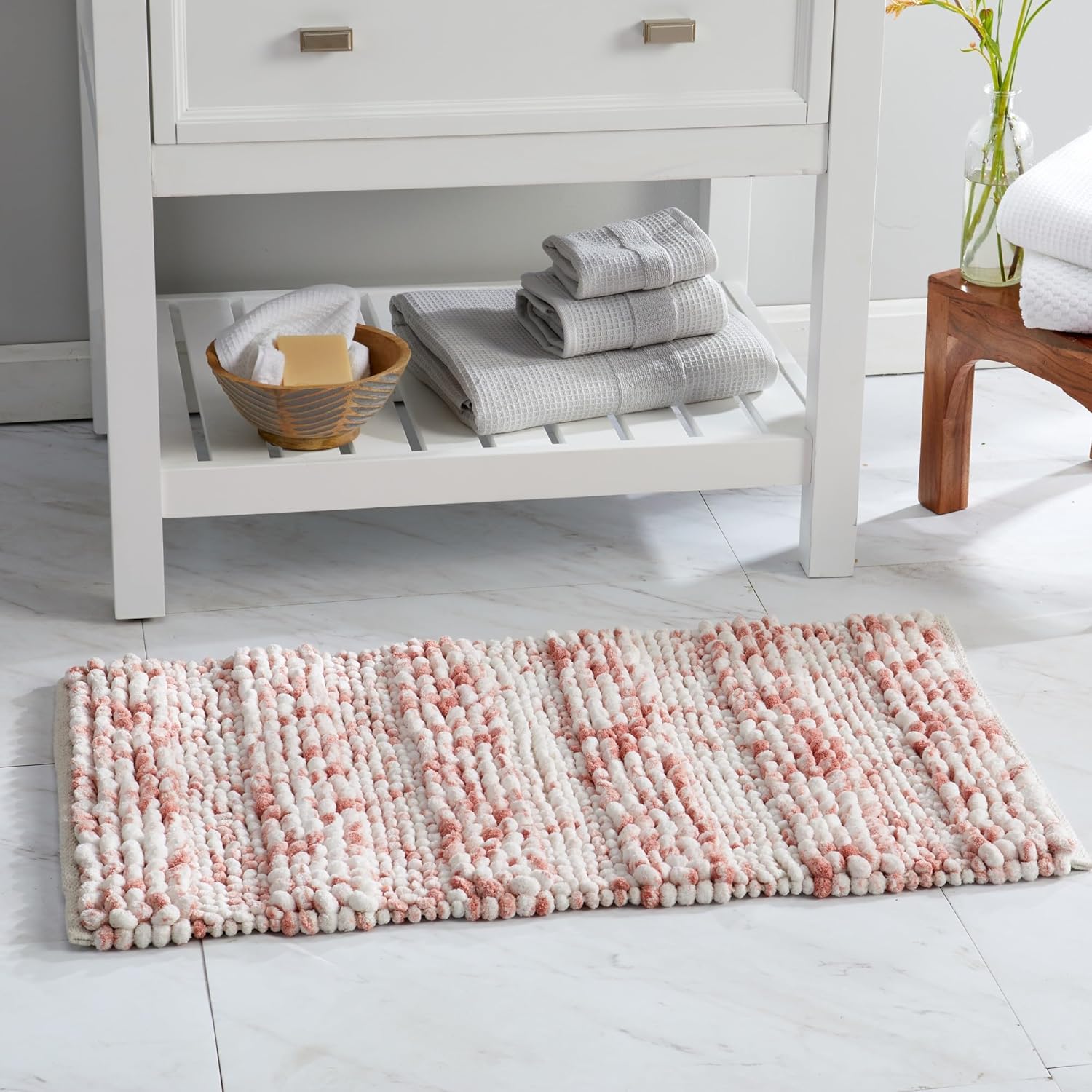 Luxury Dusty Rose Plush Bath Rug