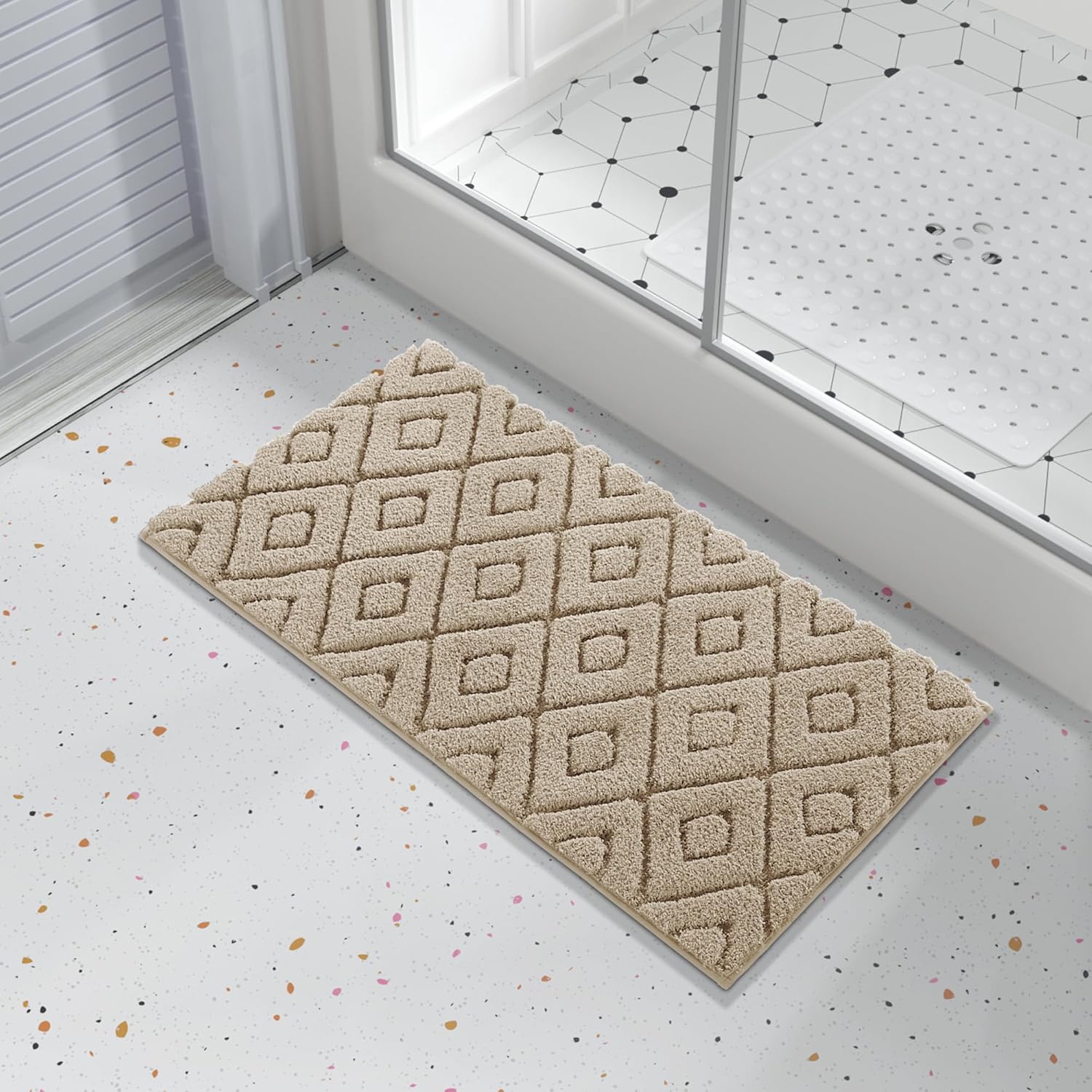 Yimobra Extra Soft Microfiber Bath Rug 36x24 Non Slip Beige