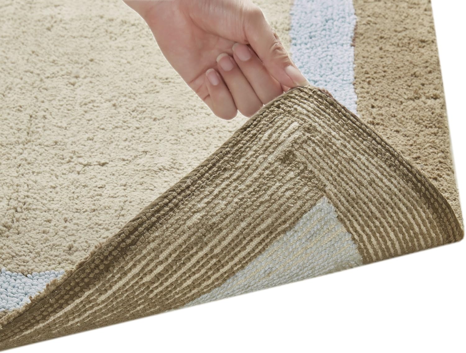 Madison Park Amherst Bath Rug 20x30 Brown Blue