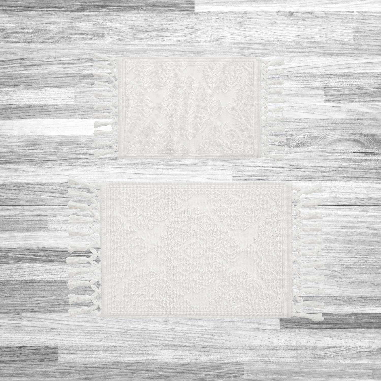 Jean Pierre Ricardo Bath Mats Set of 2 Ivory 1