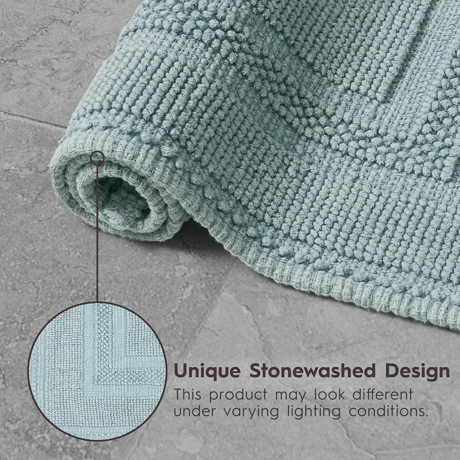 Jean Pierre Cotton Stonewash Racetrack Bath Rug Set