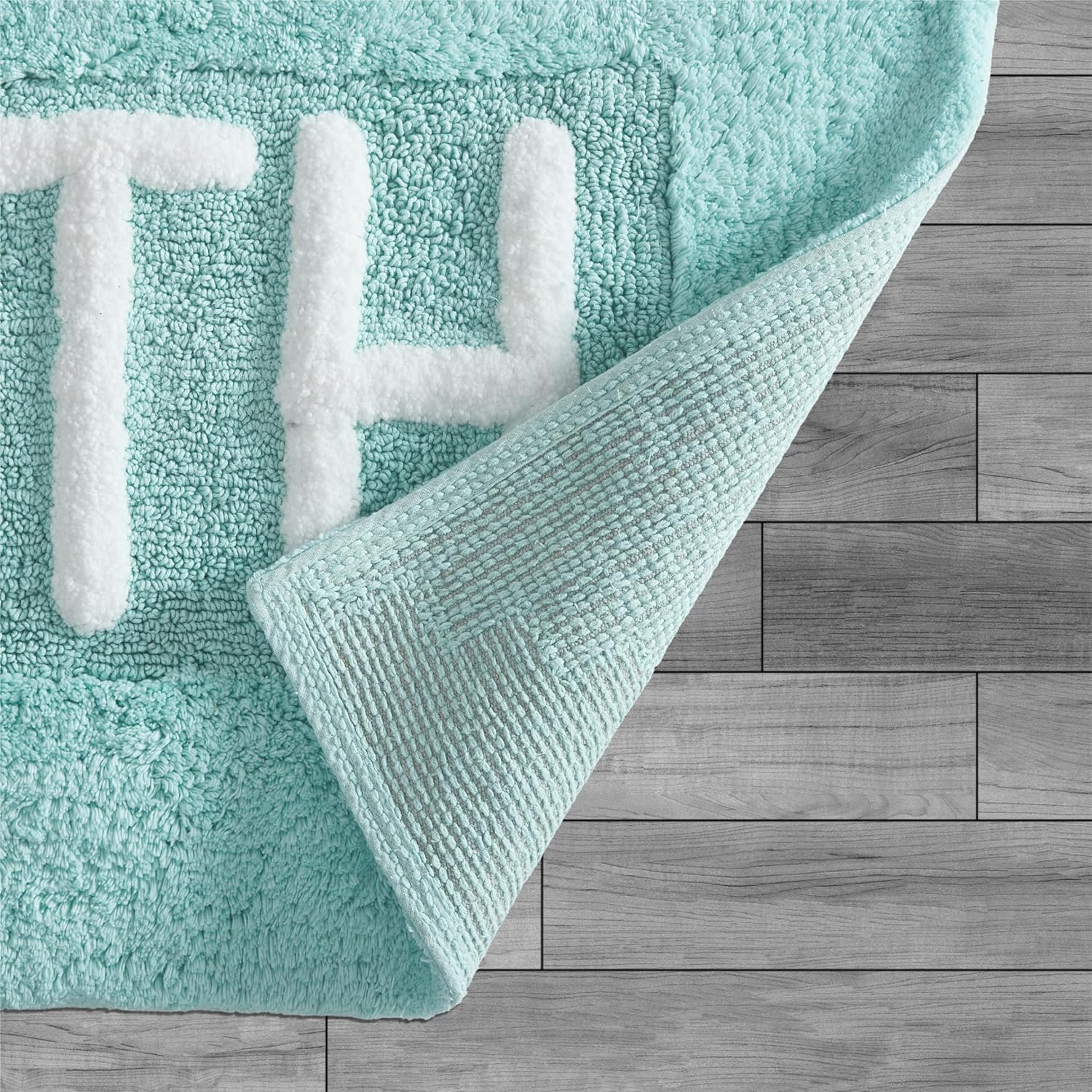 Creative Home Ideas Cotton Bath Rug Aqua Blue 21x34 1