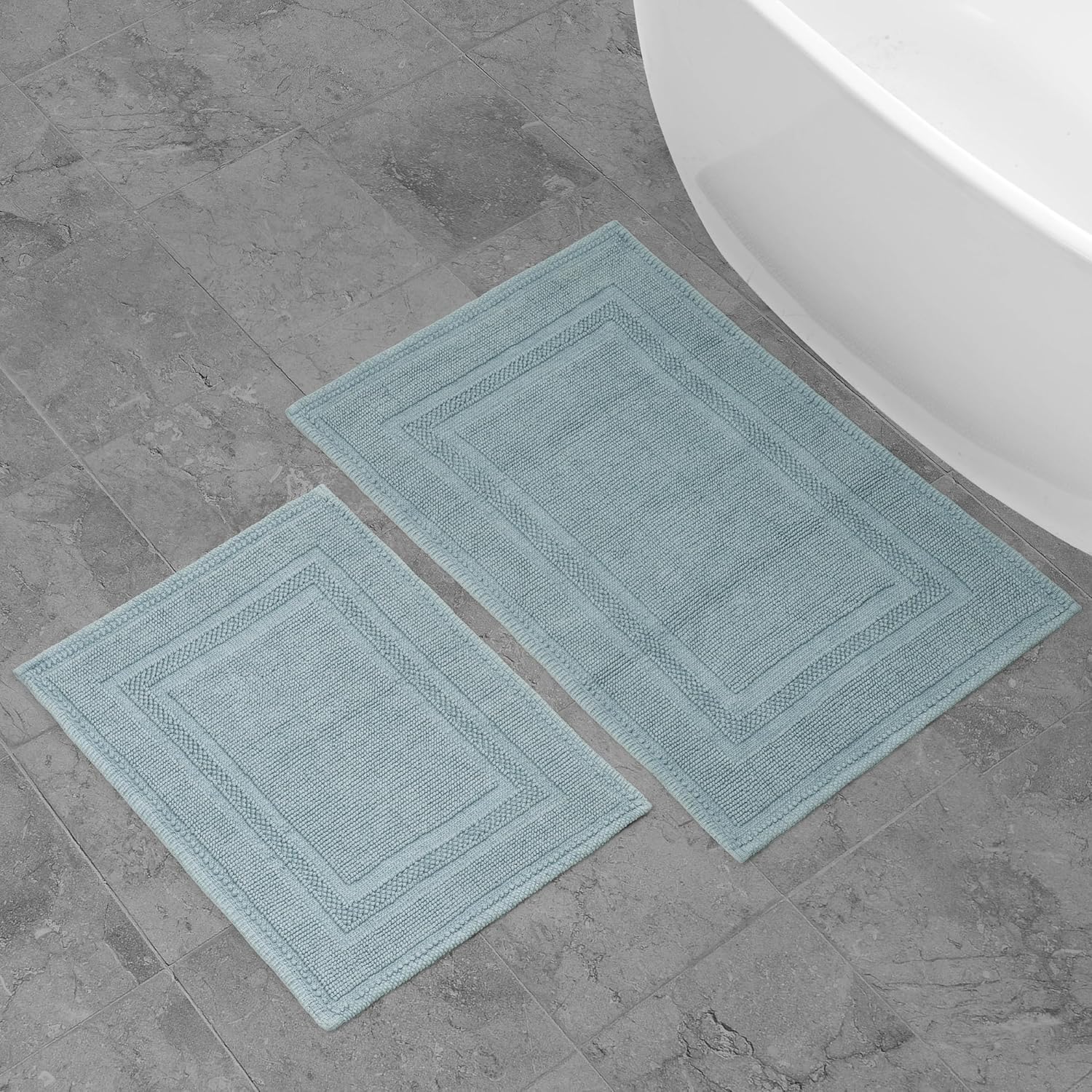Jean Pierre Cotton Stonewash Racetrack Bath Rug Set