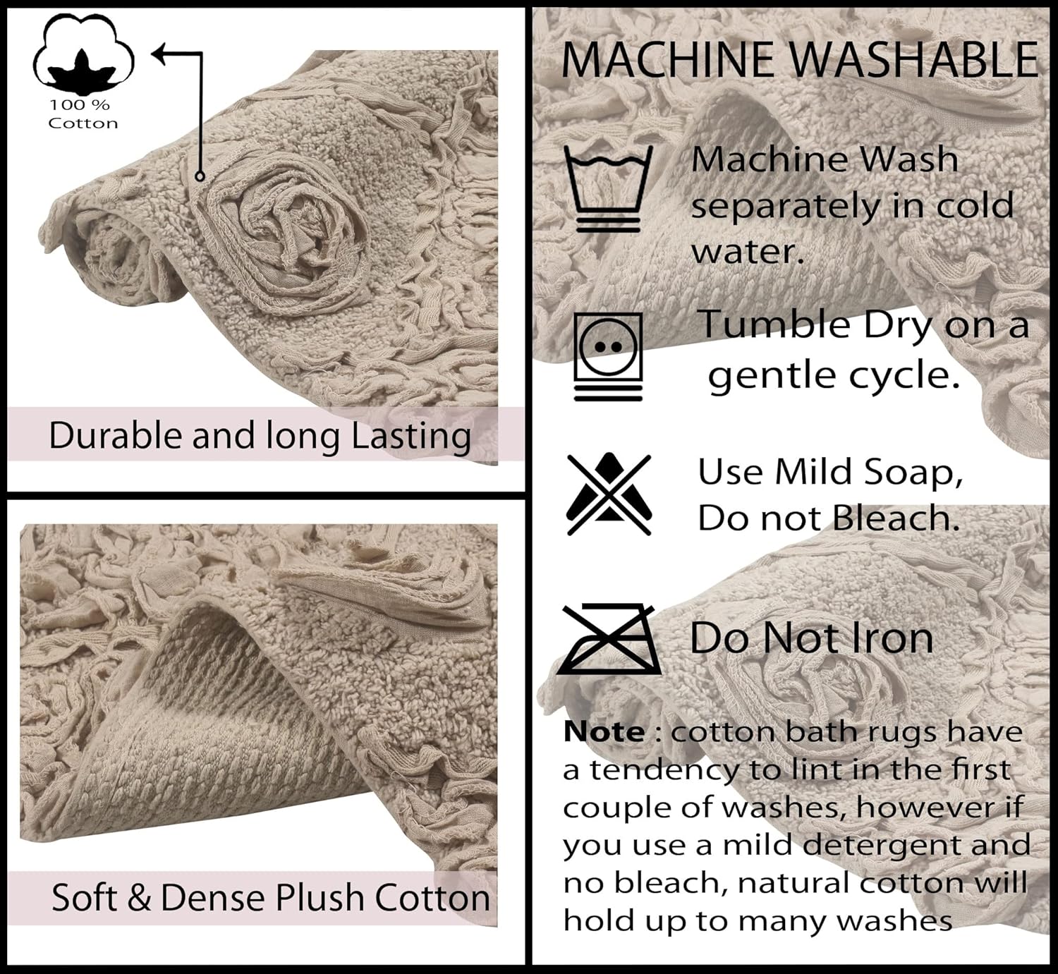 Home Weavers Modesto Bath Rug 100 Cotton