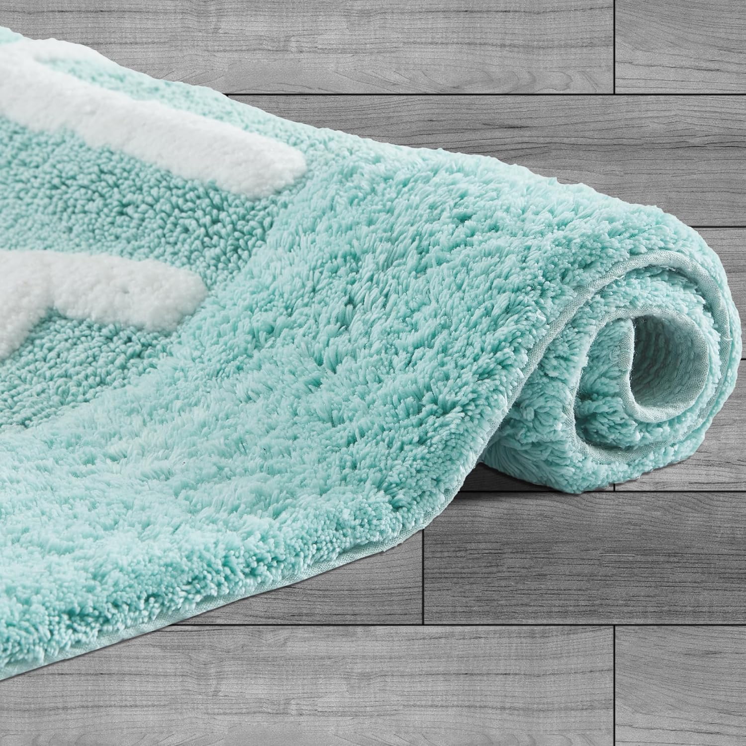 Creative Home Ideas Cotton Bath Rug Aqua Blue 21x34 1