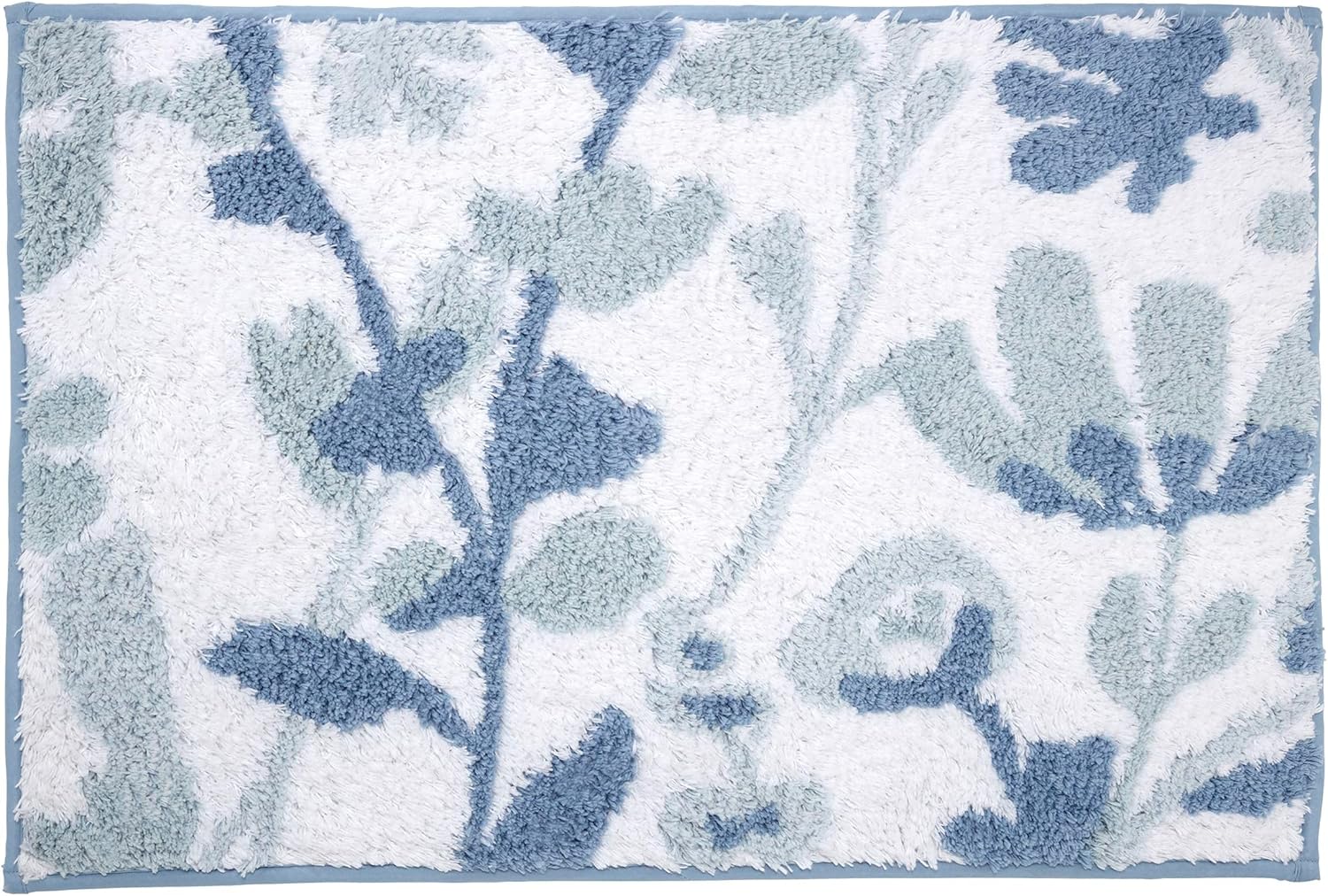 IZOD Cotton Bath Mat - Floral Design Mystic Blue 20 x 30