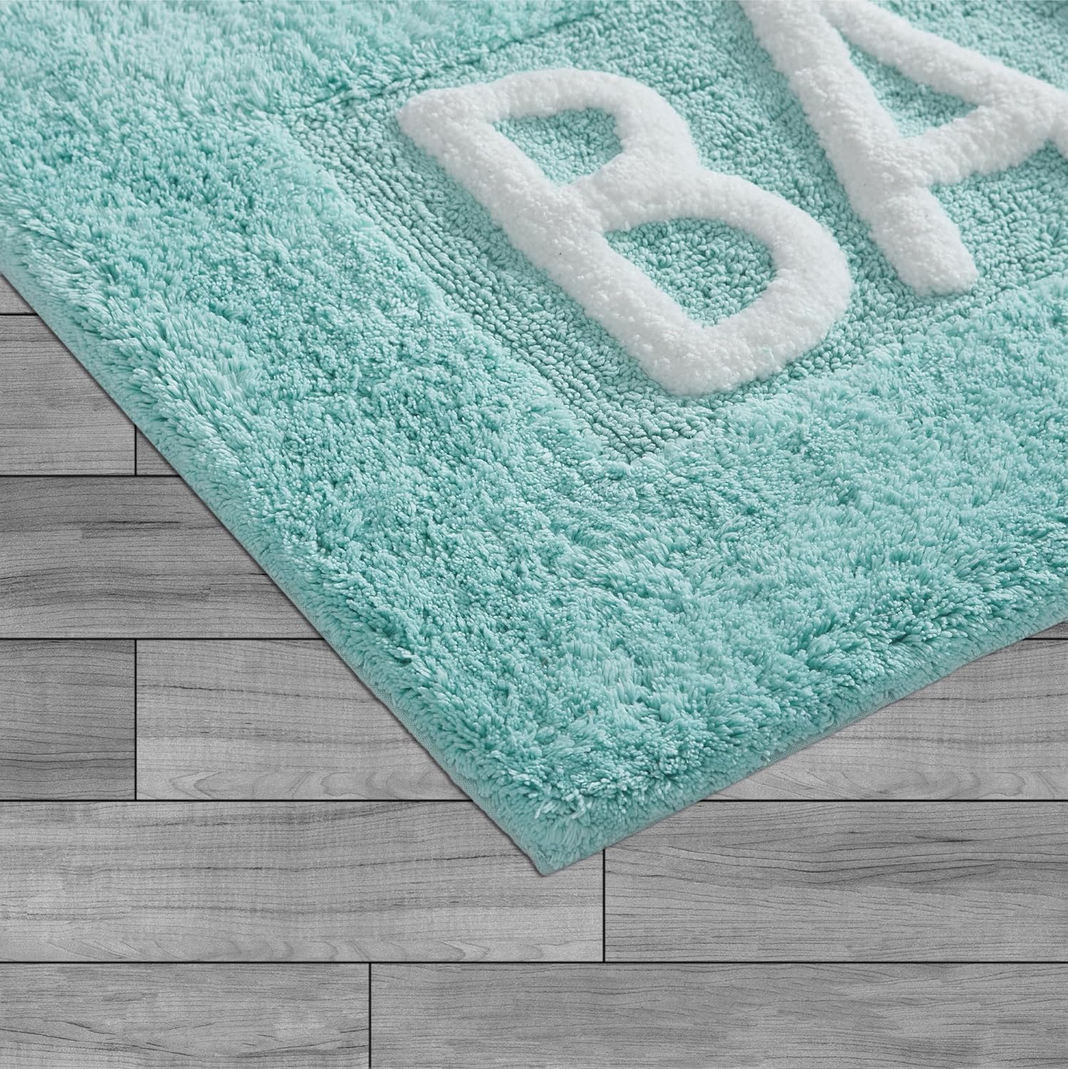 Creative Home Ideas Cotton Bath Rug Aqua Blue 21x34 1