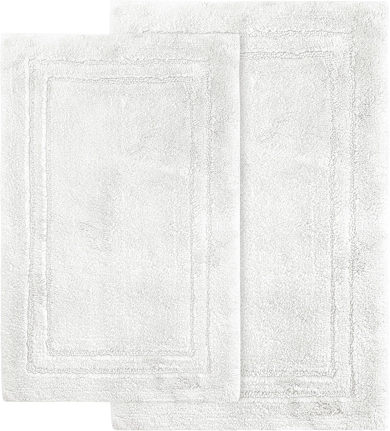 Superior Non-Slip Bath Rug Set 2-Piece White