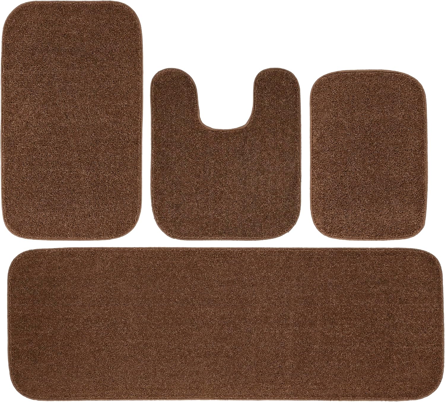 Garland Rug Gramercy Plush Washable Bath Rug Set Cinnamon