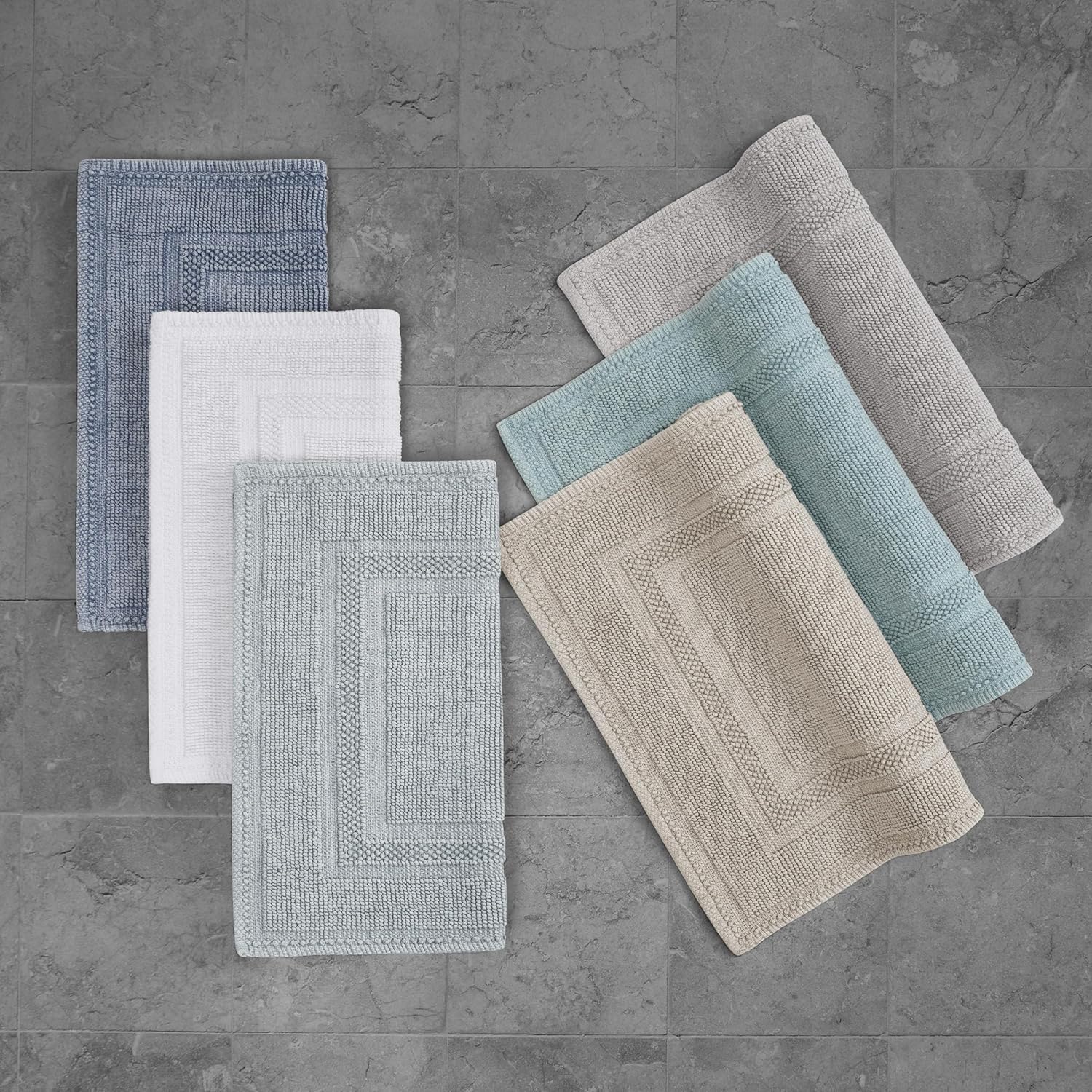 Jean Pierre Cotton Stonewash Racetrack Bath Rug Set