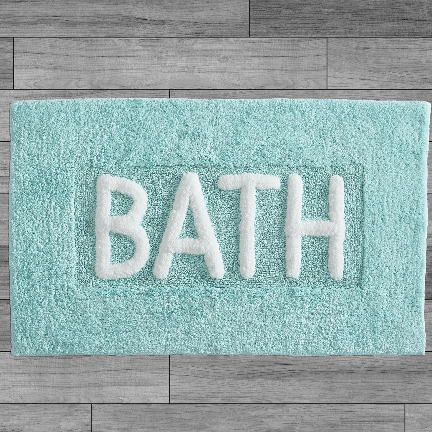 Creative Home Ideas Cotton Bath Rug Aqua Blue 21x34 1